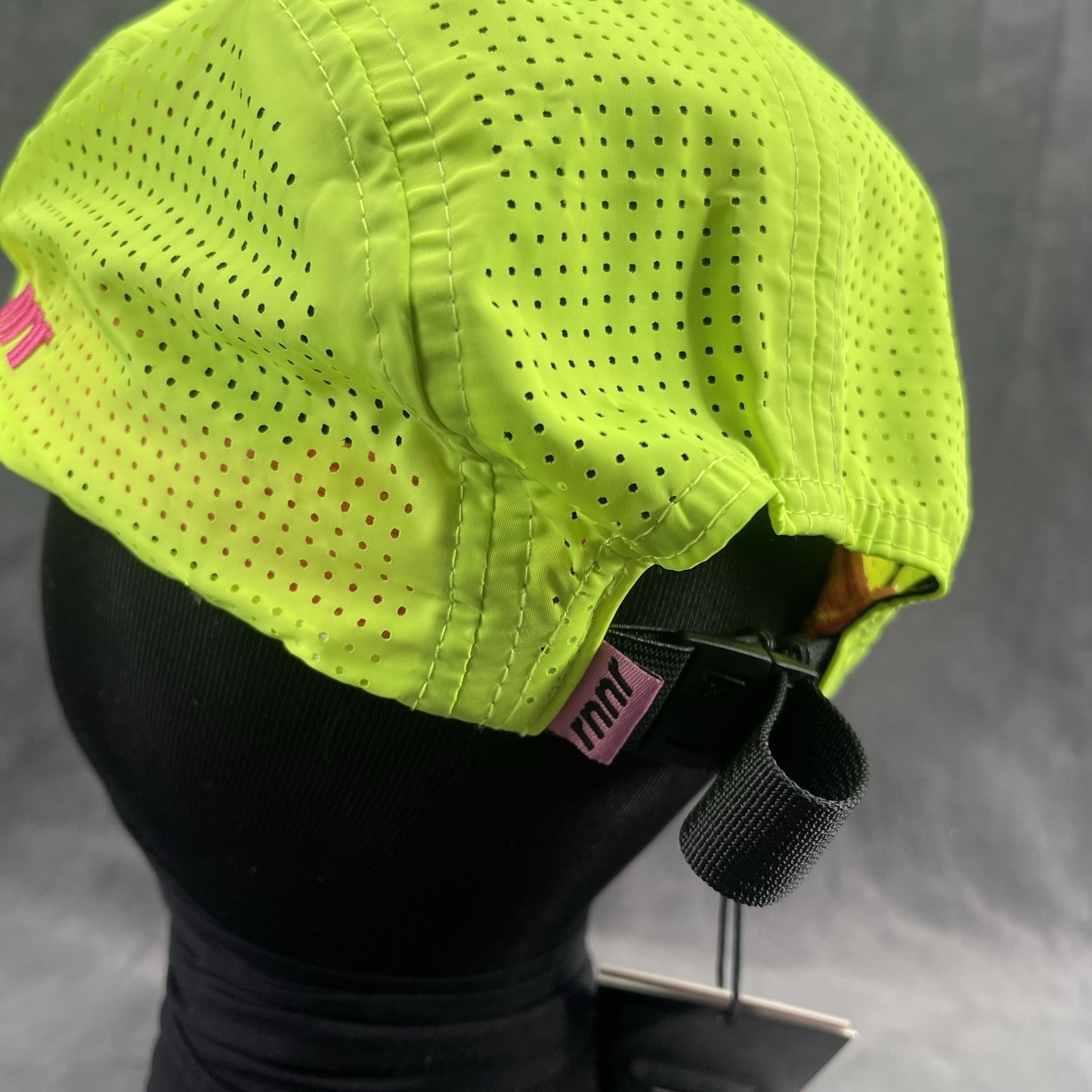 Party Pace Neon Green Running Cap Nwt 5 Panel Performance Race Hat — image 5 of 5
